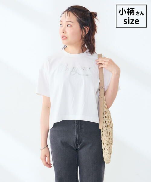 a.v.v / アー・ヴェ・ヴェ カットソー | 【低身長サイズ/接触冷感】クロップドロゴTシャツ（ホワイト）