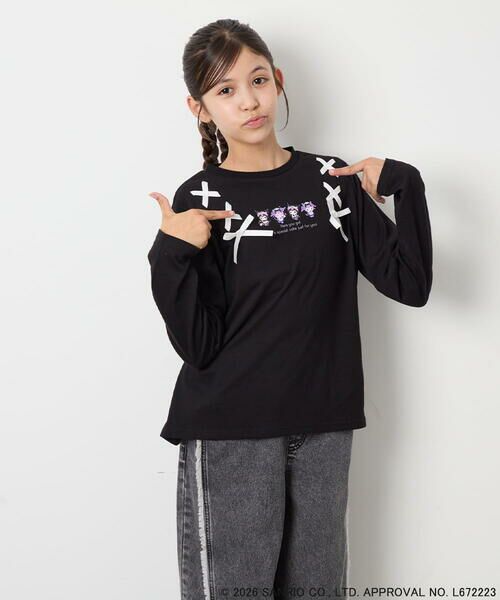 a.v.v / アー・ヴェ・ヴェ カットソー | [110-150]【サンリオ/数量限定】クロミレースアップTシャツ | 詳細14