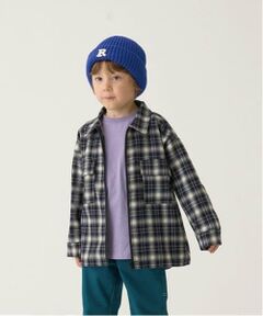 ビッグシルエット長袖チェックシャツ(ジップアップ)