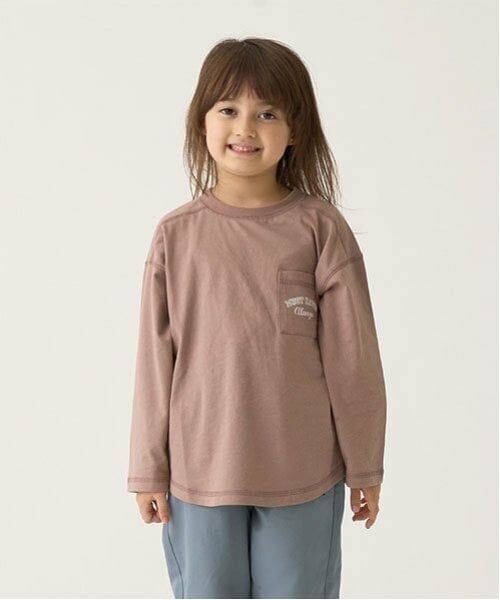 b・ROOM / ビールーム Tシャツ | 【型崩れしないやわらかコットン】【万能アイテム】ラウンドヘムポケットTシャツ（モカ）