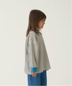 b・ROOM / ビールーム Tシャツ | 【型崩れしないやわらかコットン】プリントミジンボーダービッグシルエットTシャツ