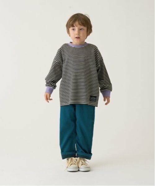 b・ROOM / ビールーム Tシャツ | 【型崩れしないやわらかコットン】プリントミジンボーダービッグシルエットTシャツ | 詳細13