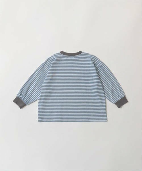 b・ROOM / ビールーム Tシャツ | 【型崩れしないやわらかコットン】プリントミジンボーダービッグシルエットTシャツ | 詳細3