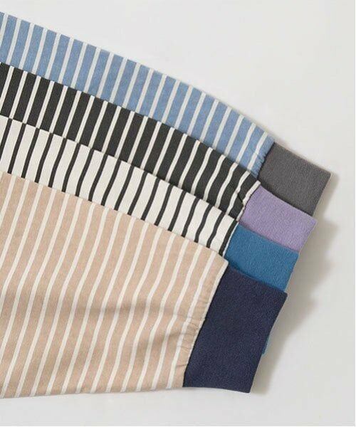 b・ROOM / ビールーム Tシャツ | 【型崩れしないやわらかコットン】プリントミジンボーダービッグシルエットTシャツ | 詳細4