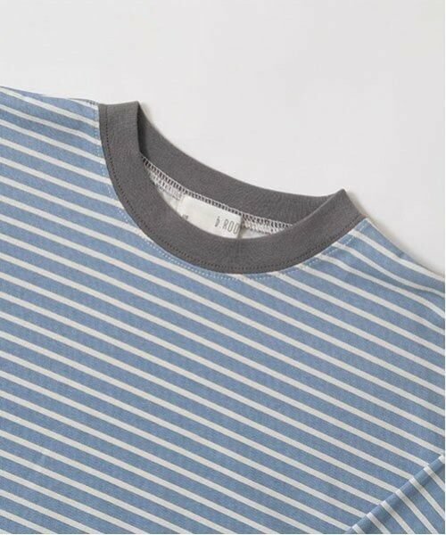 b・ROOM / ビールーム Tシャツ | 【型崩れしないやわらかコットン】プリントミジンボーダービッグシルエットTシャツ | 詳細5