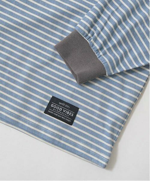 b・ROOM / ビールーム Tシャツ | 【型崩れしないやわらかコットン】プリントミジンボーダービッグシルエットTシャツ | 詳細6