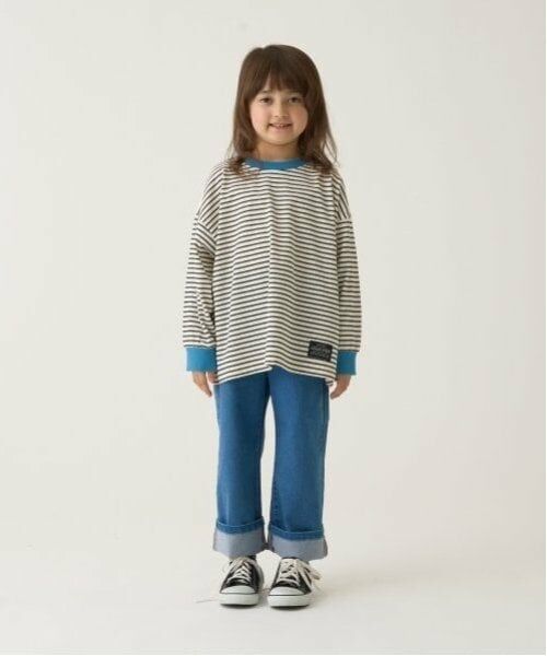 b・ROOM / ビールーム Tシャツ | 【型崩れしないやわらかコットン】プリントミジンボーダービッグシルエットTシャツ | 詳細7