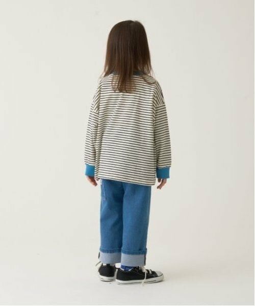 b・ROOM / ビールーム Tシャツ | 【型崩れしないやわらかコットン】プリントミジンボーダービッグシルエットTシャツ | 詳細8