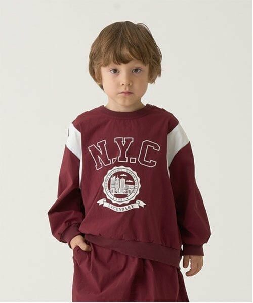 b・ROOM / ビールーム Tシャツ | 【セットアップ可能】ナイロンプルオーバー(エンジ)