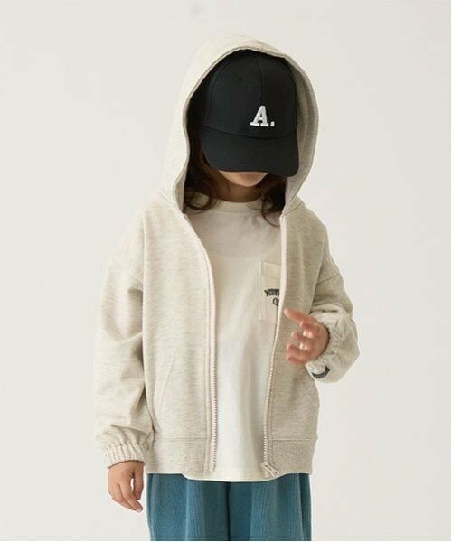 b・ROOM / ビールーム パーカー | 【セットアップ可能】ドロップシンプルジップパーカ（オートミール）