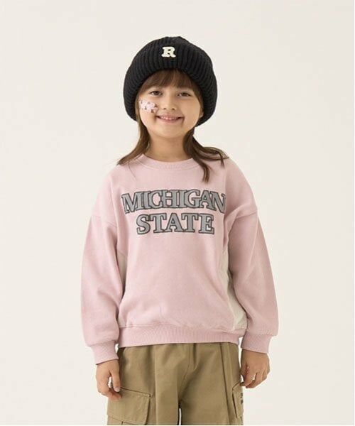 b・ROOM / ビールーム スウェット | 【毛玉バイバイ裏毛】カレッジロゴスウェット（ライトピンク）