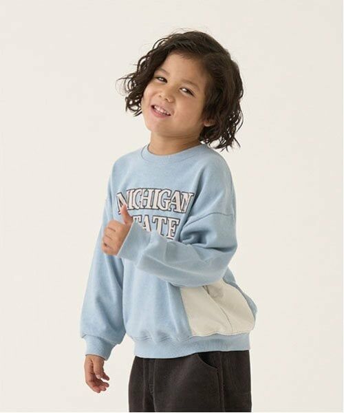 b・ROOM / ビールーム スウェット | 【毛玉バイバイ裏毛】カレッジロゴスウェット（ブルーグレー）