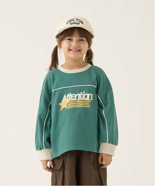 b・ROOM / ビールーム スウェット | 【毛玉バイバイ裏毛】パイピングバイカラービッグスウェット（モス グリーン）