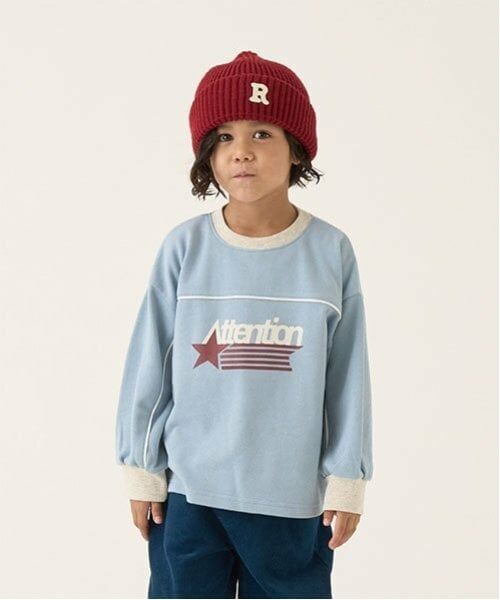 b・ROOM / ビールーム スウェット | 【毛玉バイバイ裏毛】パイピングバイカラービッグスウェット（ブルー グレー）