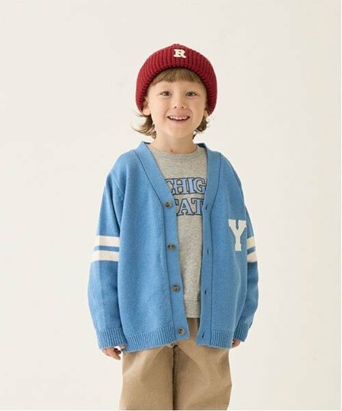 b・ROOM / ビールーム カーディガン・ボレロ | アップリケニットカーディガン（モデレート ブルー）