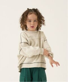 b・ROOM / ビールーム スウェット | 【毛玉バイバイ裏起毛裏毛】ビッグシルエット配色ステッチスウェット