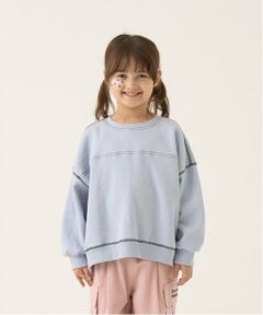 b・ROOM / ビールーム スウェット | 【毛玉バイバイ裏起毛裏毛】ビッグシルエット配色ステッチスウェット