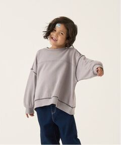 b・ROOM / ビールーム スウェット | 【毛玉バイバイ裏起毛裏毛】ビッグシルエット配色ステッチスウェット