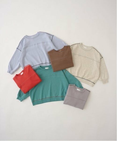 b・ROOM / ビールーム スウェット | 【毛玉バイバイ裏起毛裏毛】ビッグシルエット配色ステッチスウェット | 詳細1