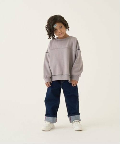 b・ROOM / ビールーム スウェット | 【毛玉バイバイ裏起毛裏毛】ビッグシルエット配色ステッチスウェット | 詳細15