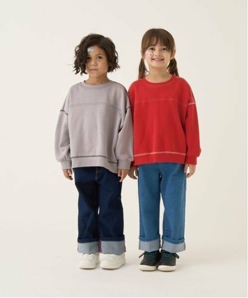 b・ROOM / ビールーム スウェット | 【毛玉バイバイ裏起毛裏毛】ビッグシルエット配色ステッチスウェット | 詳細16