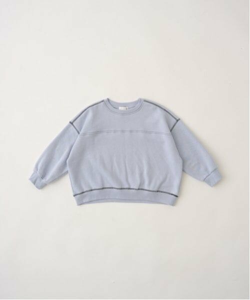 b・ROOM / ビールーム スウェット | 【毛玉バイバイ裏起毛裏毛】ビッグシルエット配色ステッチスウェット | 詳細2