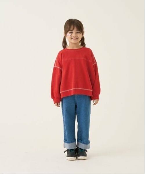 b・ROOM / ビールーム スウェット | 【毛玉バイバイ裏起毛裏毛】ビッグシルエット配色ステッチスウェット | 詳細9