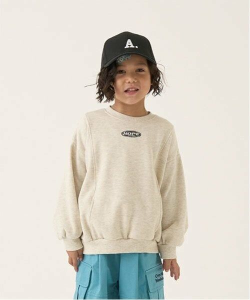 b・ROOM / ビールーム スウェット | 【セットアップ可能】【毛玉バイバイ裏起毛裏毛】切替えビッグスウェット（オートミール）