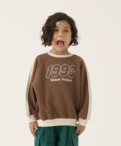 b・ROOM / ビールーム スウェット | 【毛玉バイバイ裏起毛裏毛】ラグランバイカラー刺しゅうスウェット