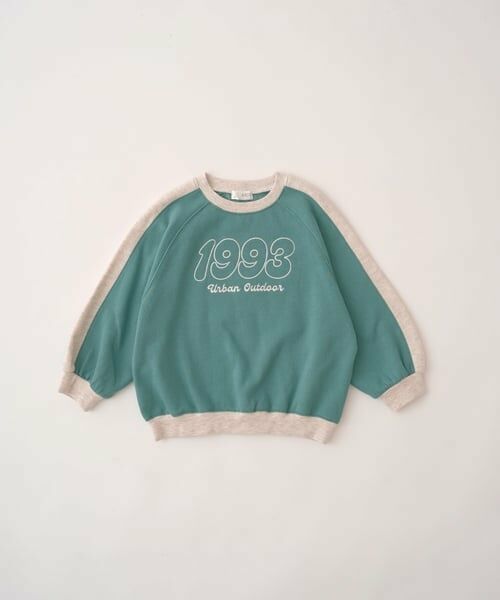 b・ROOM / ビールーム スウェット | 【毛玉バイバイ裏起毛裏毛】ラグランバイカラー刺しゅうスウェット | 詳細2