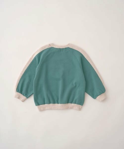 b・ROOM / ビールーム スウェット | 【毛玉バイバイ裏起毛裏毛】ラグランバイカラー刺しゅうスウェット | 詳細3