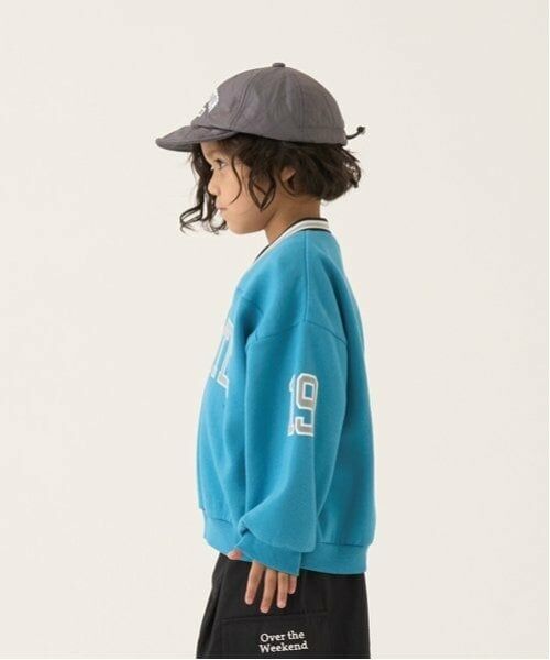 b・ROOM / ビールーム スウェット | 【毛玉バイバイ裏起毛裏毛】Vネックリブロゴスウェット | 詳細10