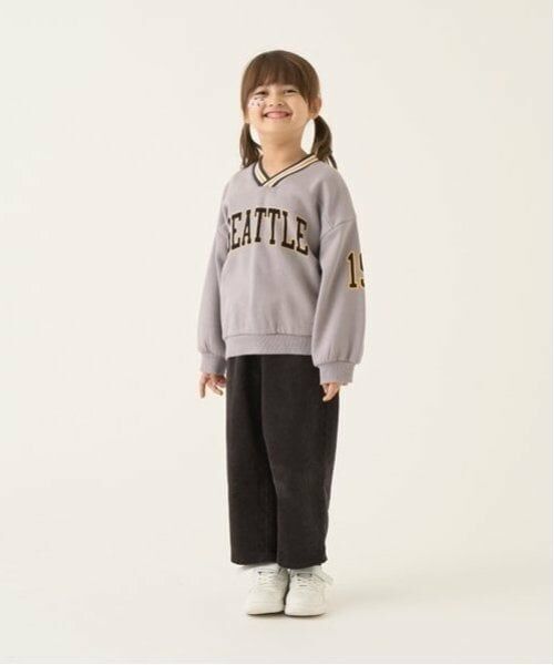 b・ROOM / ビールーム スウェット | 【毛玉バイバイ裏起毛裏毛】Vネックリブロゴスウェット | 詳細13