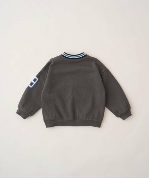 b・ROOM / ビールーム スウェット | 【毛玉バイバイ裏起毛裏毛】Vネックリブロゴスウェット | 詳細3