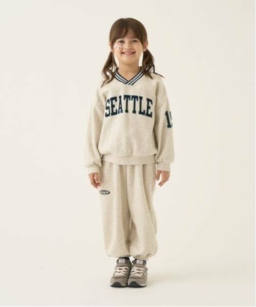 b・ROOM / ビールーム スウェット | 【毛玉バイバイ裏起毛裏毛】Vネックリブロゴスウェット | 詳細7