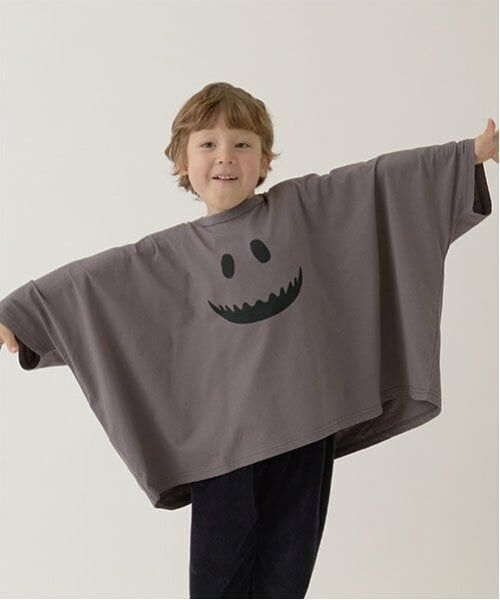 b・ROOM / ビールーム Tシャツ | 【ハロウィン】変形オバケTシャツ（チャコール）
