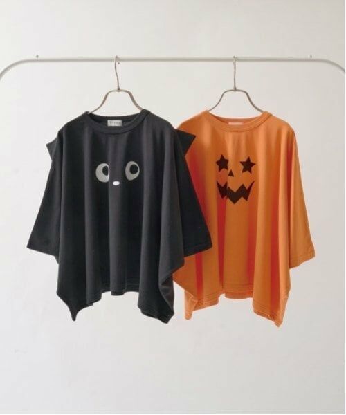b・ROOM / ビールーム Tシャツ | 【ハロウィン】カボチャ＆ねこアソート変形Tシャツ | 詳細1