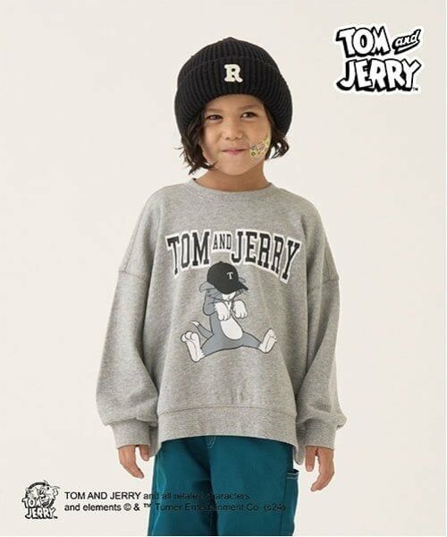 b・ROOM / ビールーム スウェット | 【TOM AND JERRY】【毛玉バイバイ裏毛】ビッグシルエットプリントスウェット（トップ グレー）