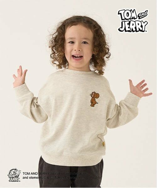 b・ROOM / ビールーム スウェット | 【TOM AND JERRY】【毛玉バイバイ裏毛】刺しゅう&プリントスウェット（オートミール）