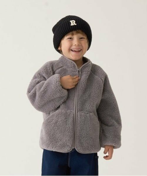 b・ROOM / ビールーム ブルゾン | 【万能アウター】ジップアップボアジャケット（ミディアム グレー）