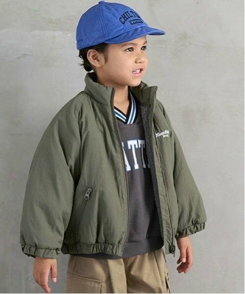 b・ROOM / ビールーム ブルゾン | 【2WAY】ビッグシルエットリバーシブルブルゾン（カーキ）