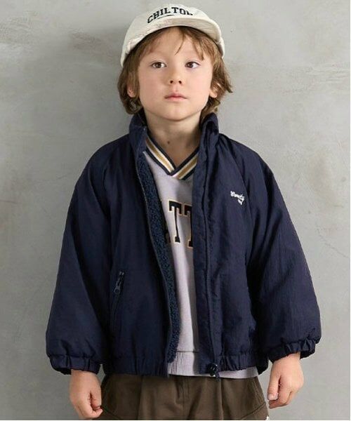 b・ROOM / ビールーム ブルゾン | 【2WAY】ビッグシルエットリバーシブルブルゾン（紺）