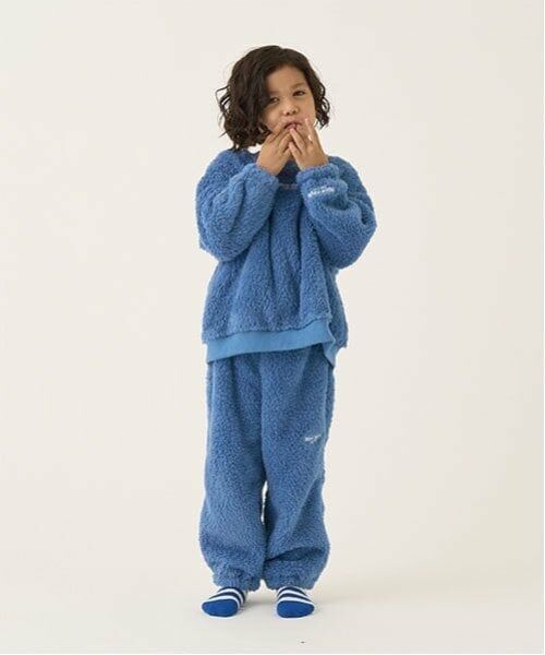 b・ROOM / ビールーム ルームウェア | 【ルームウェア】【ふわふわボア】プルオーバー&パンツセット（ブルー グレー）