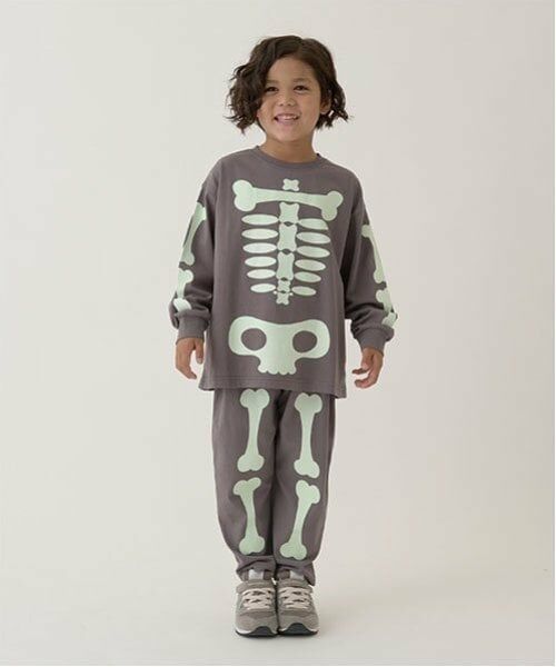 b・ROOM / ビールーム その他トップス | 【ハロウィン】ほねほねセットアップ（チャコール）