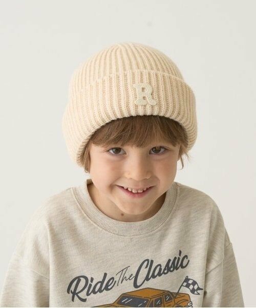 b・ROOM / ビールーム ニットキャップ | アルファベットニットキャップ（アイボリー）