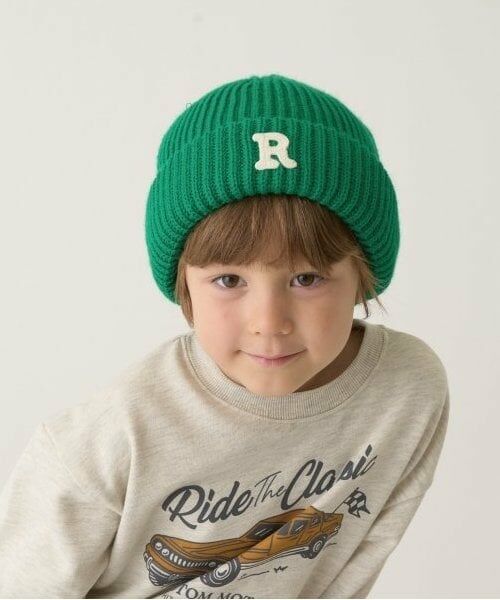 b・ROOM / ビールーム ニットキャップ | アルファベットニットキャップ（グリーン）