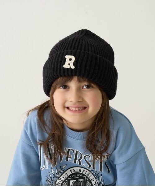 b・ROOM / ビールーム ニットキャップ | アルファベットニットキャップ（黒）