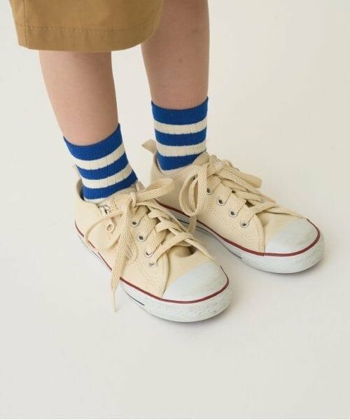 b・ROOM / ビールーム ソックス | ボーダークルーソックス（ブルー）