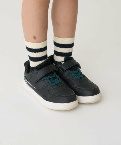 b・ROOM / ビールーム ソックス | ボーダークルーソックス（黒）
