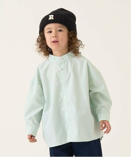 b・ROOM / ビールーム シャツ・ブラウス | 【オケージョン】バンドカラーシャツ（エメラルド グリーン）